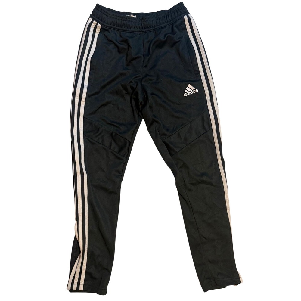 Adidas Tiro Track Pants Black White Striped Joggers Ankle Zip Small S